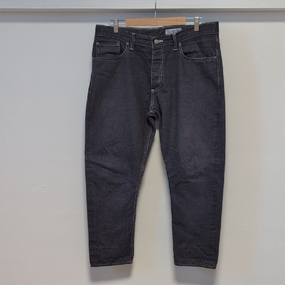 Gustin Dyed Dark Gray Straight Fit Men's Jeans 38*28